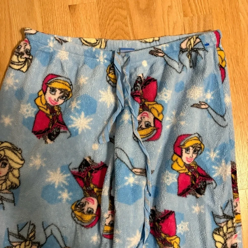 Frozen Fleece Pajama Pants XL Elsa Anna Blue Pink Women - Picture 2 of 5